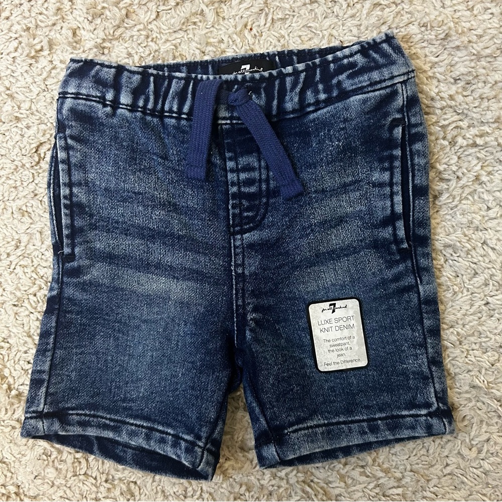 7 For All Mankind Denim Shorts Baby Boy 18M NEW Designer Baby Street Style